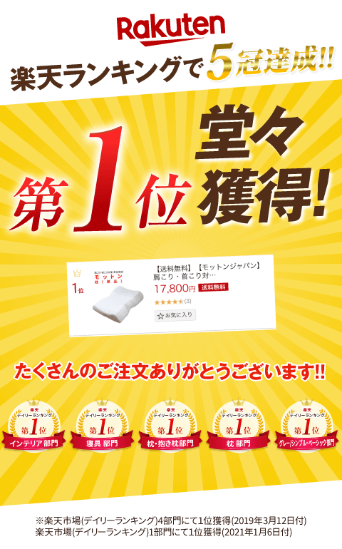 首・肩対策に高反発まくらモットン(旧:めりーさんの高反発枕)