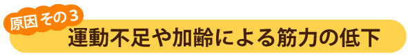 運動不足や加齢による筋力低下
