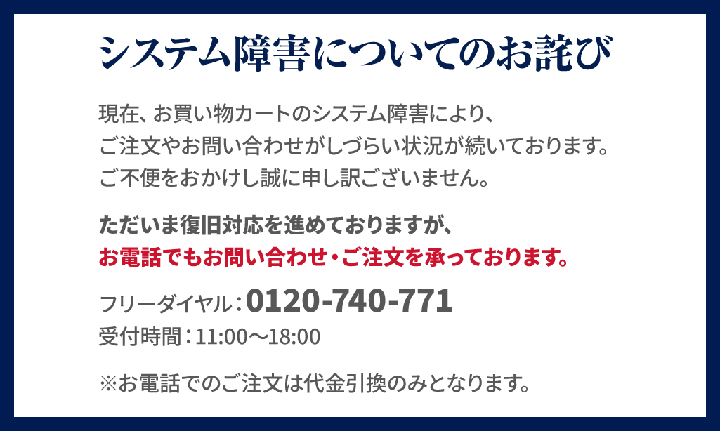 システムエラーのお知らせ
